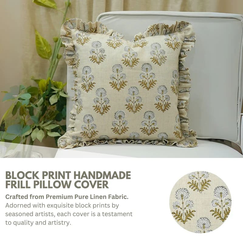 Block print pillow cover, ethnic style for modern homes