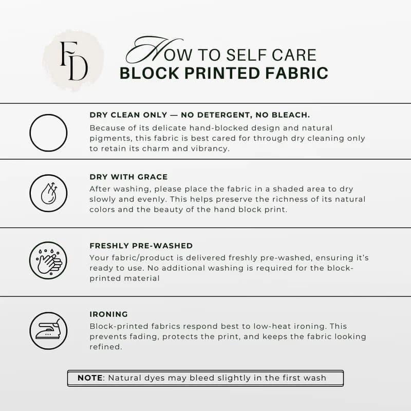 Block Printed Designer Pillow Case - Rishi
