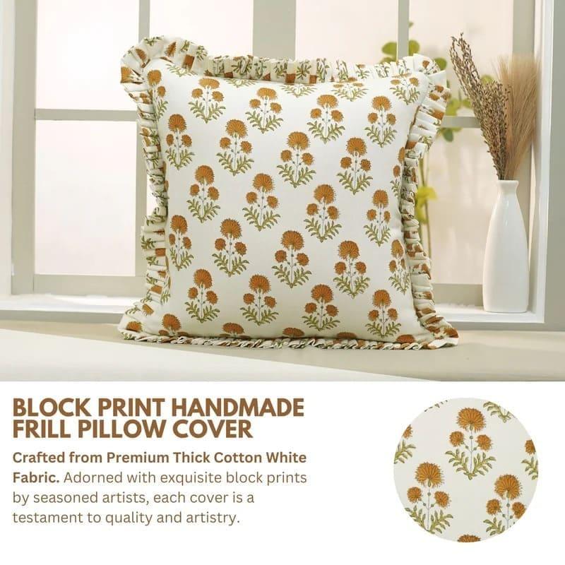 Elegant hand print cushion cover perfect for sofa or bed