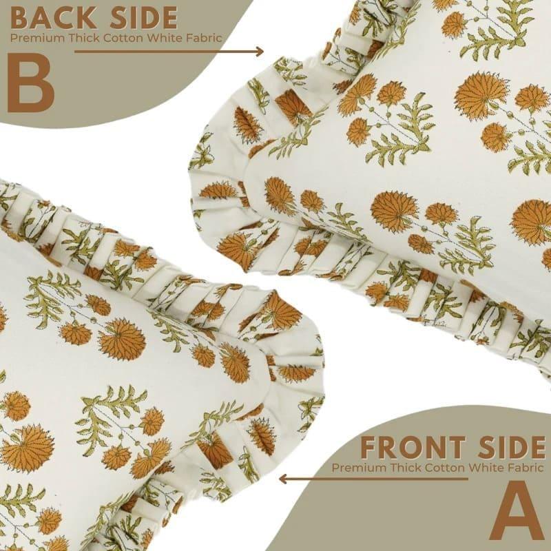 Block Printed Designer Pillow Case - Rishi