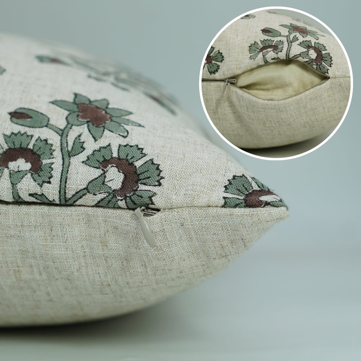 Decorative pillow with floral patterns