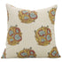 Fab Divine handblock print cushion cover in Sandhya Pushap design, linen blend fabric