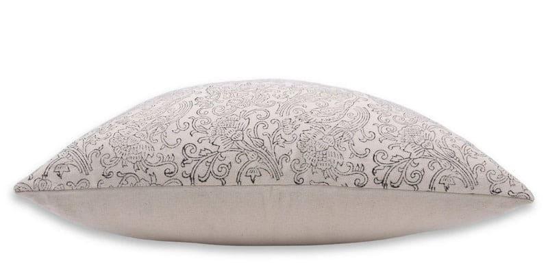 Block Print Black Vine Cushion Case - Sanganeri Jaal