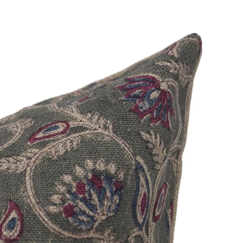 Handmade Elegant Linen Cushion Case - Saraswati