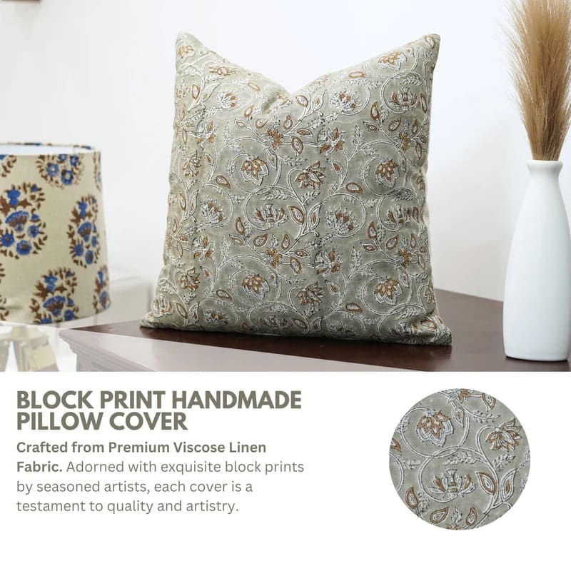 Soft hand print pillow cover for cozy and chic interiors