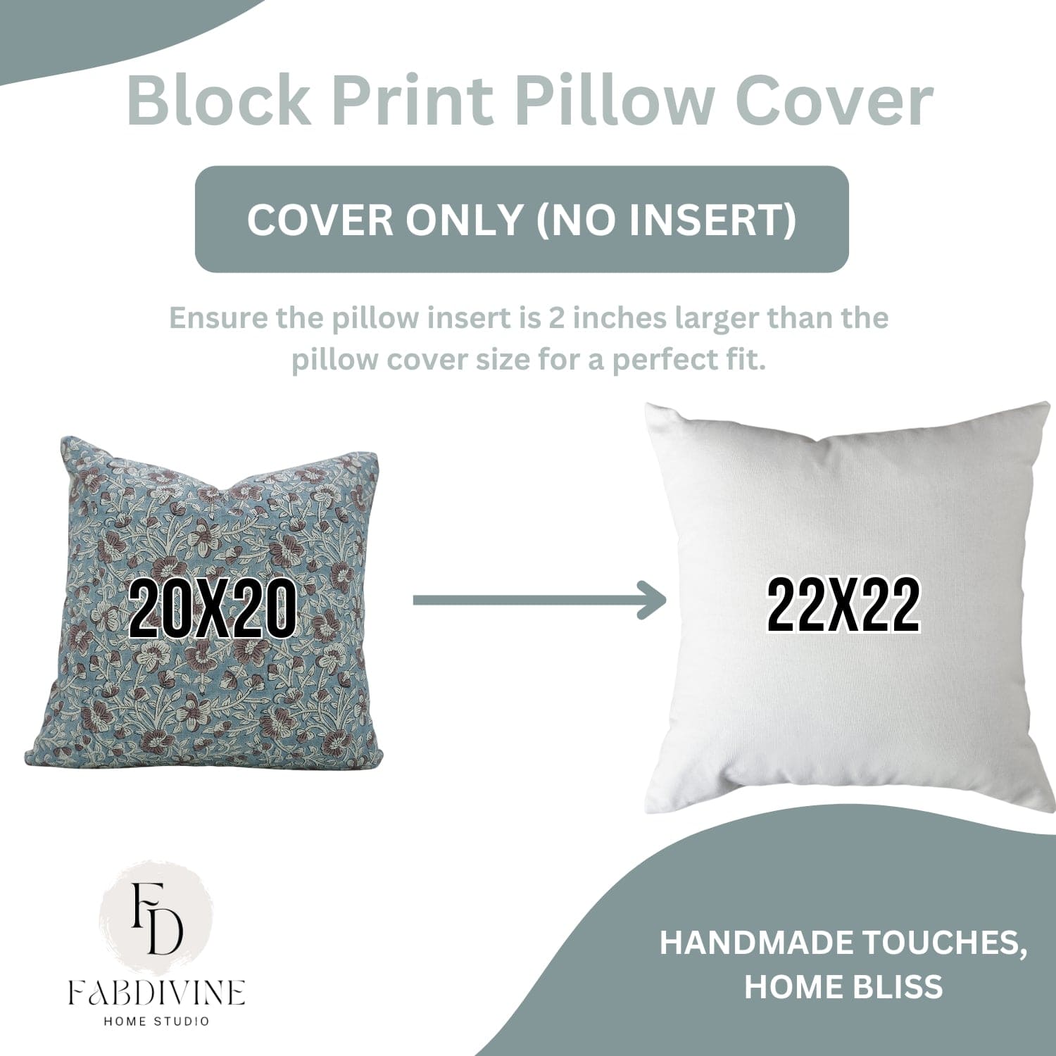 Blue Floral Linen Throw Cover - Saundrya