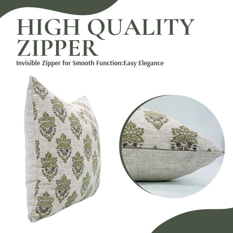 Classic linen zippered pillow cover