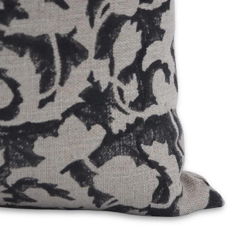 Hand Printed Black Floral Heavy Linen - Sulit