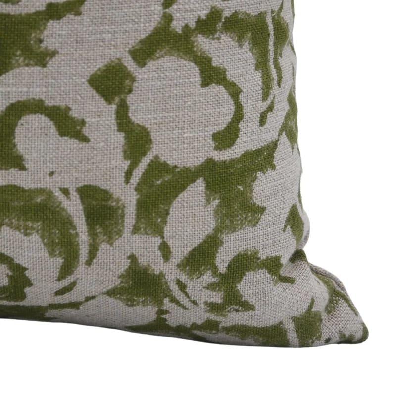 Indian Artisan Linen Green Pillow Case - Sulit