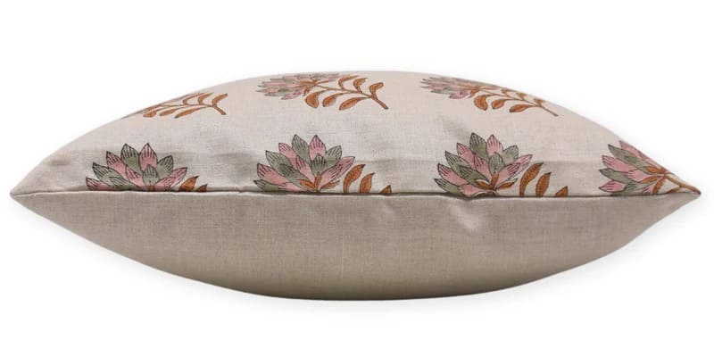 Handmade Linen Pillow Cover || Summer Flower