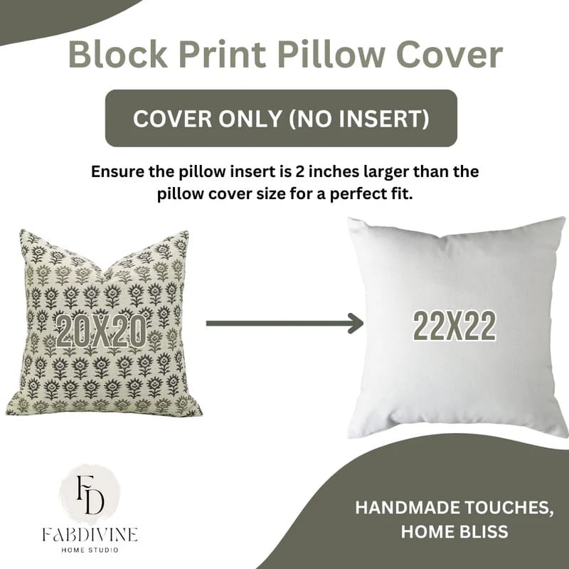 Soft block print pillow cover for stylish living space