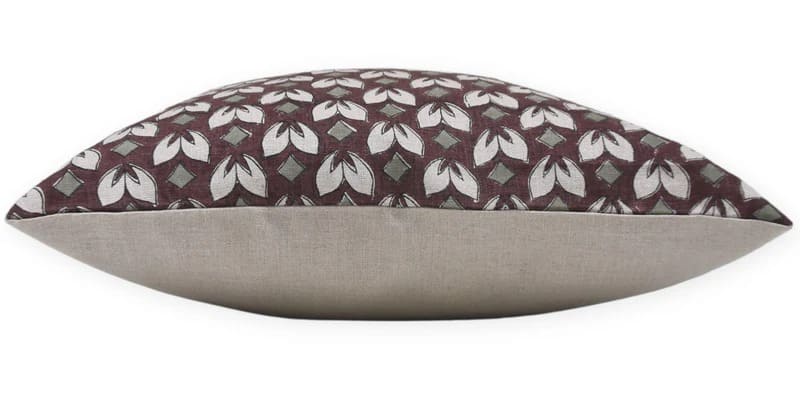 Pure Linen Brown Floral Cushion Case - Titlee