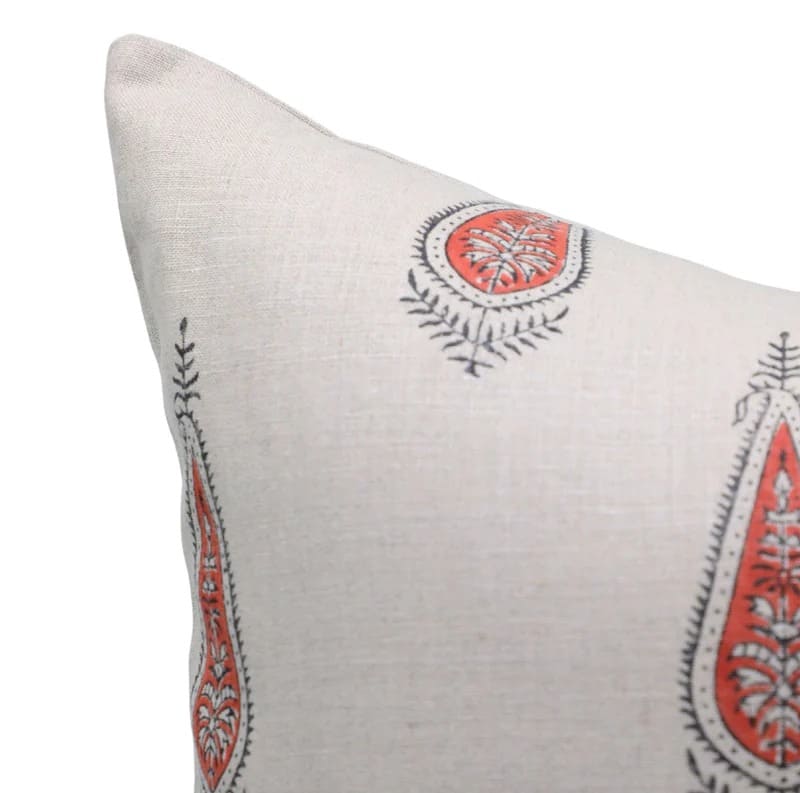 Decorative pillow with red and black patterns

