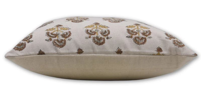 Handmade Brown Floral Pillow Cover -  Traffic Light
