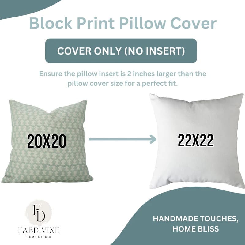 Unique block print cushion cover for living room style