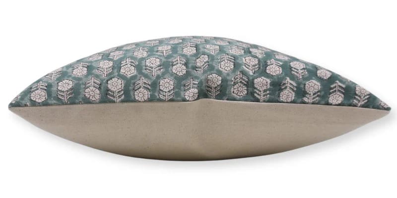 Floral Block Printed Pillow Cover For Sofa