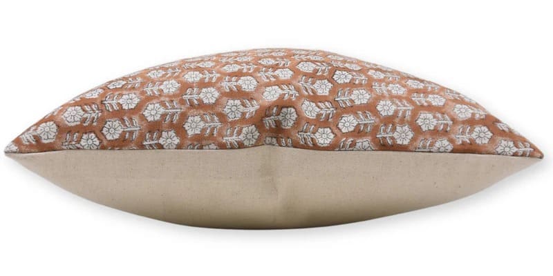 Block Printed Tulsi Buti Design Cushion Case