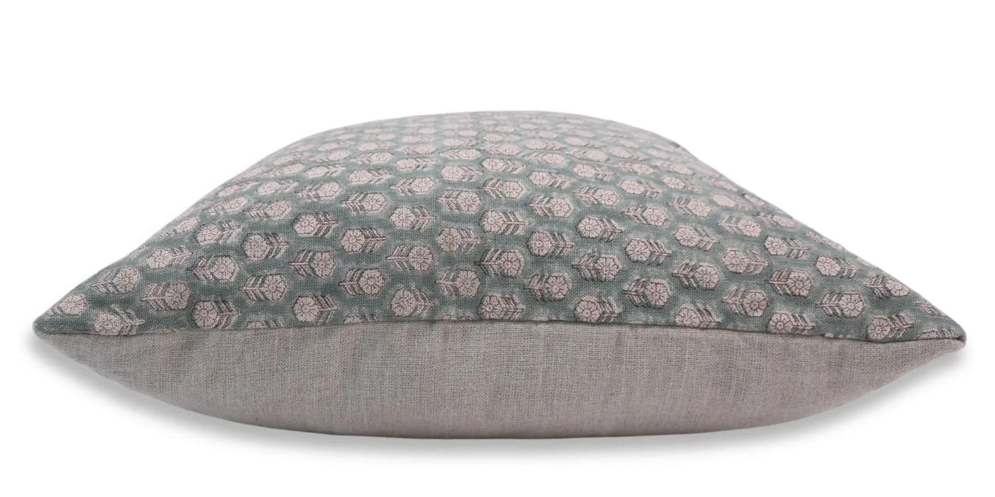 Vintage Linen Floral Pillow Cover - Tulsi Buti