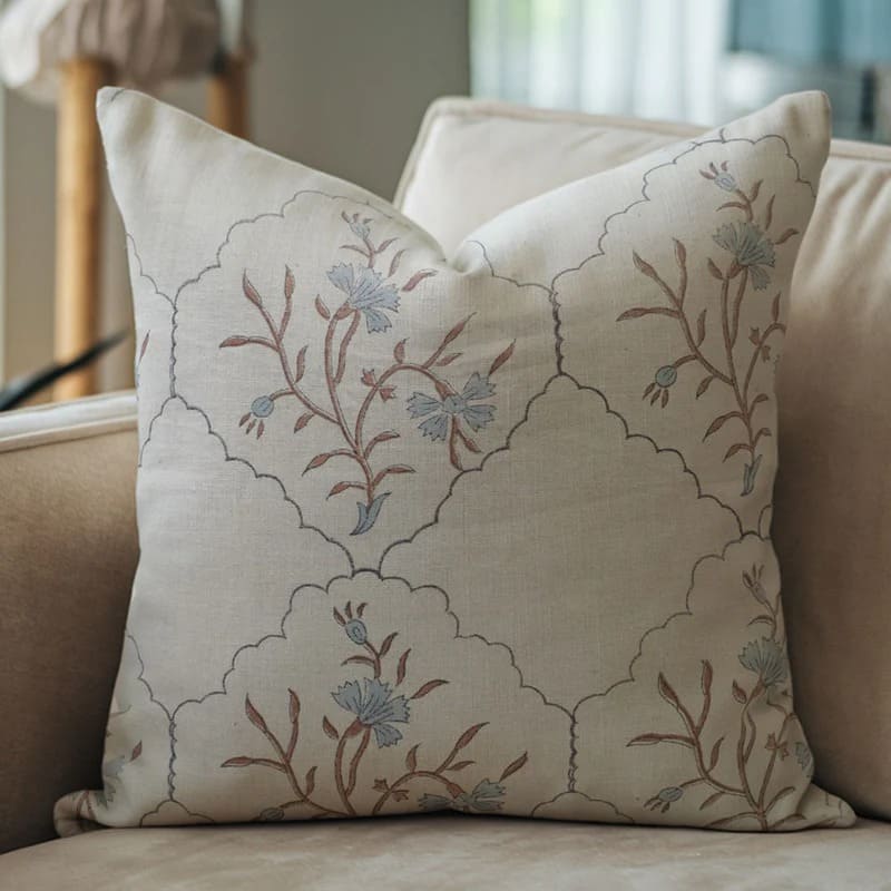Floral blockprint pillow covers handmade