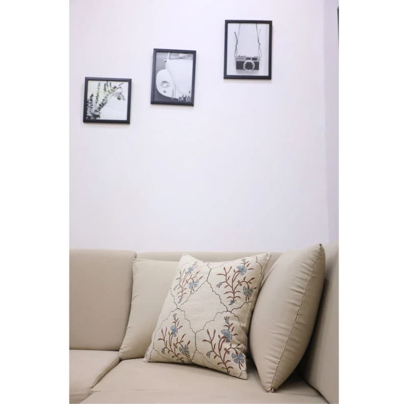 Boho throw pillow covers in neutral tones