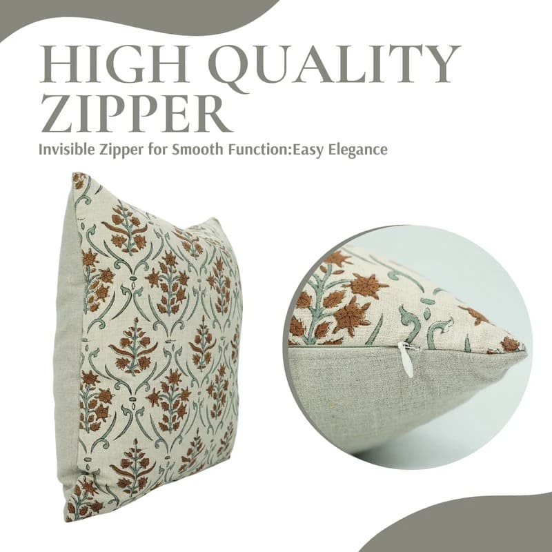 Floral blockprint decorative cover