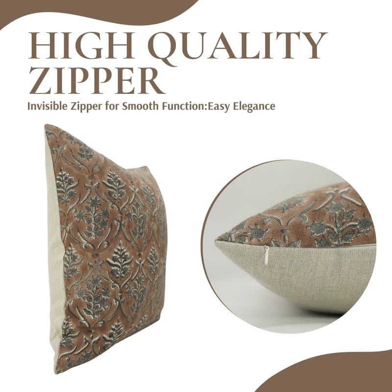 Handcrafted Floral Linen Pillow Cover - Vishal Pushp