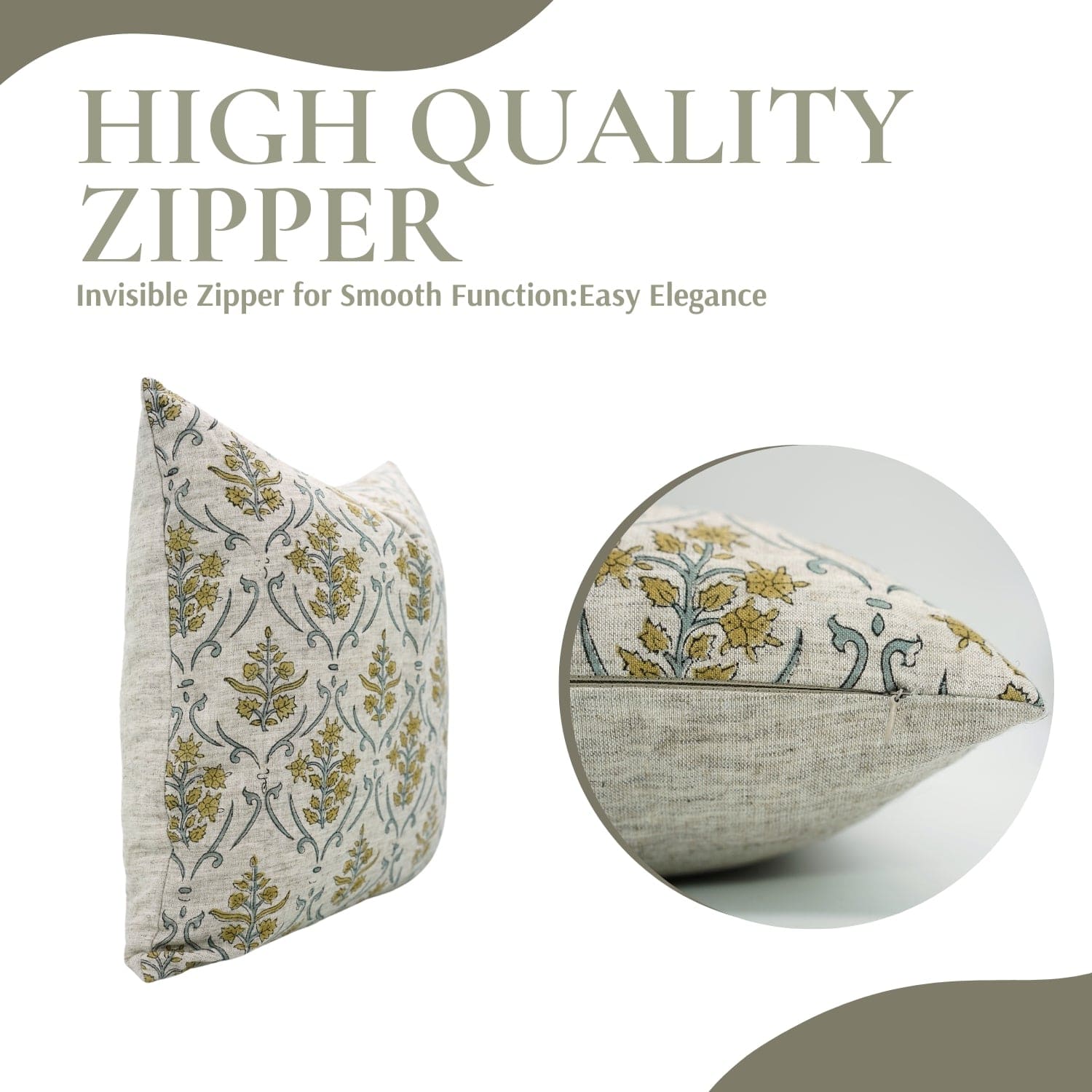 Handcrafted Vishalpushp Linen Cushion Cover