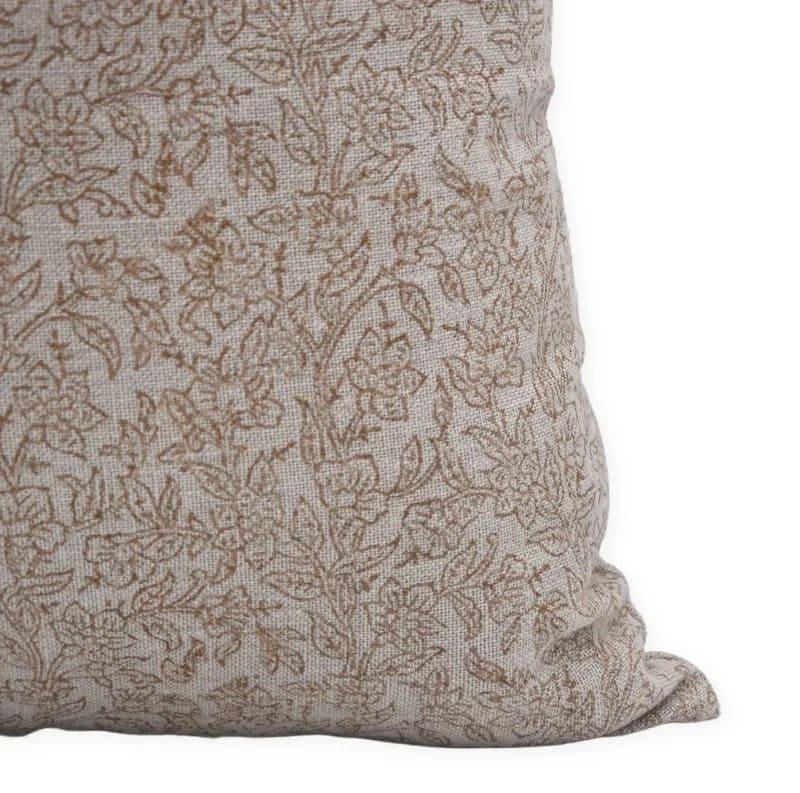 Block Printed Linen Pillow Cover - Vishav Jaal