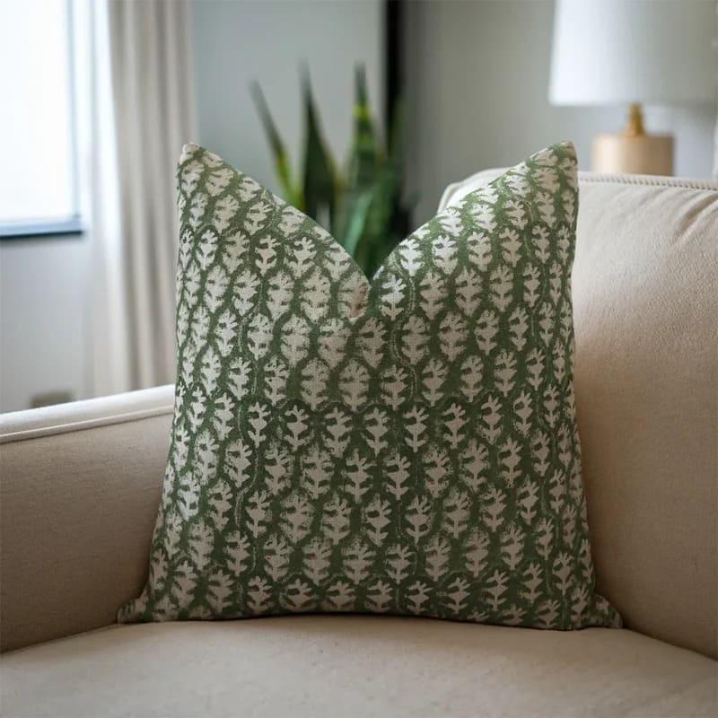 Hand printed cushion cover decorative pillow for couch styling