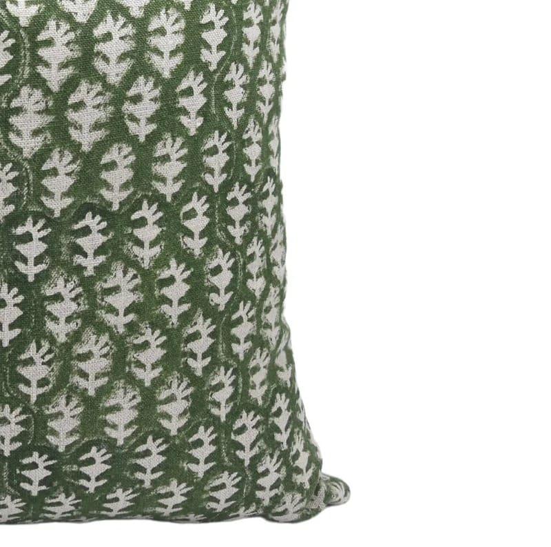 Decorative pillow cover for couch with block printed pattern