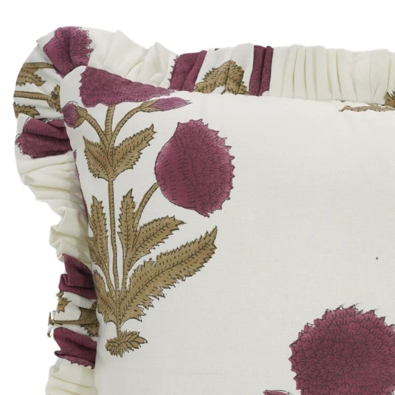 Traditional hand block pillow cover