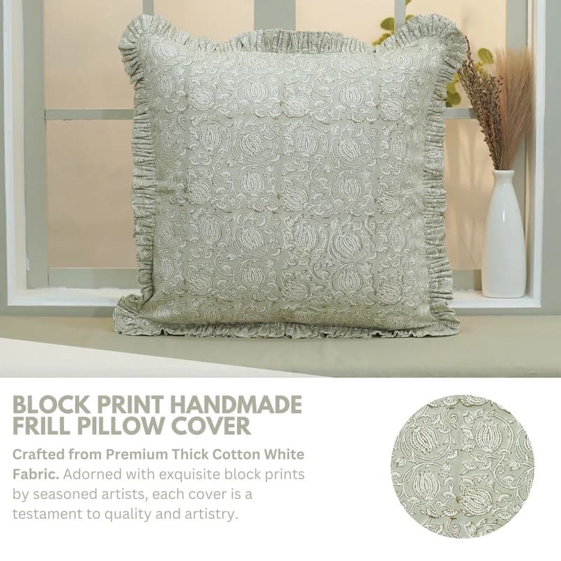 Elegant blockprint throw pillow cover