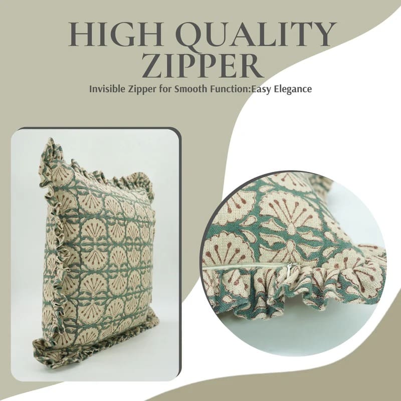 Handmade Thick Linen Frill Pillow Cover – Bijhni