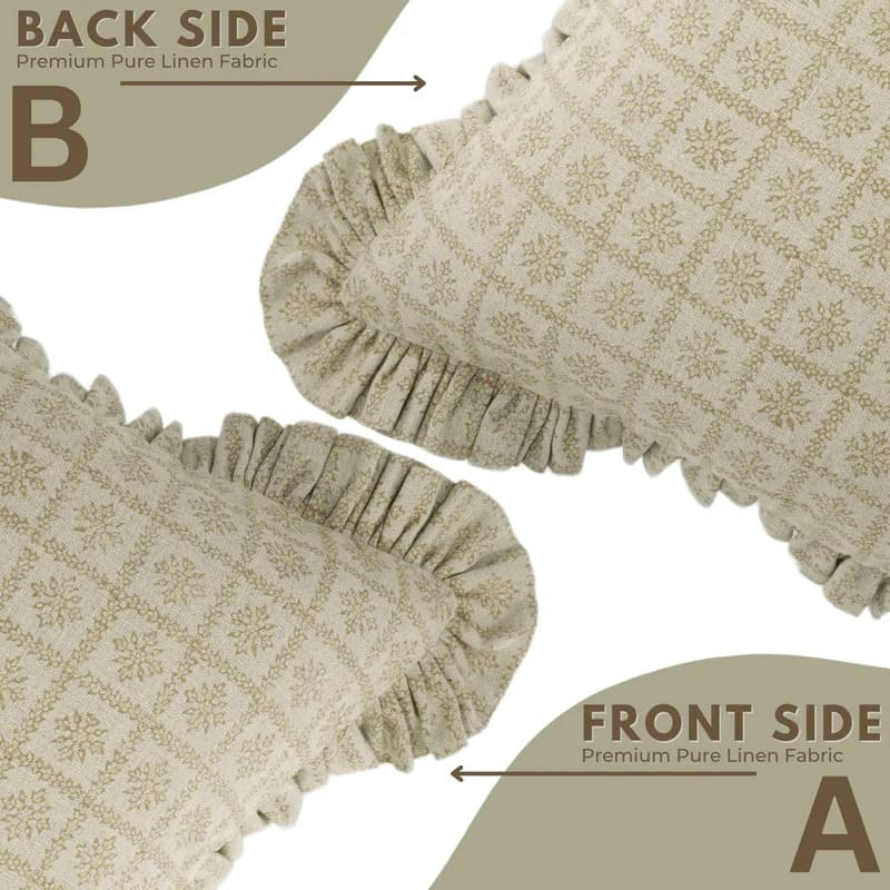 frill trim boho cushion cover