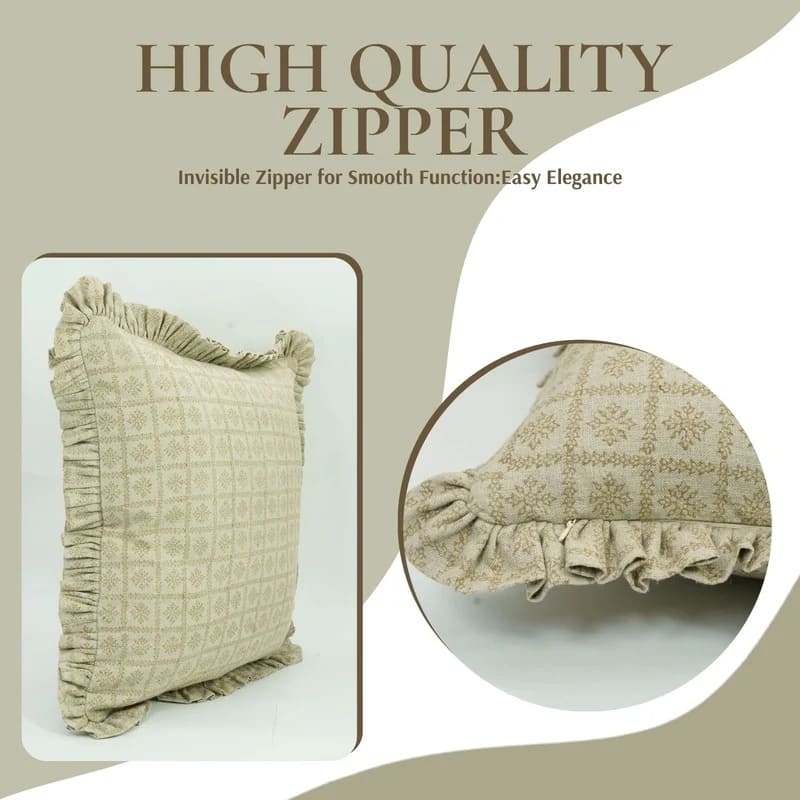 Decorative zippered cushion cover