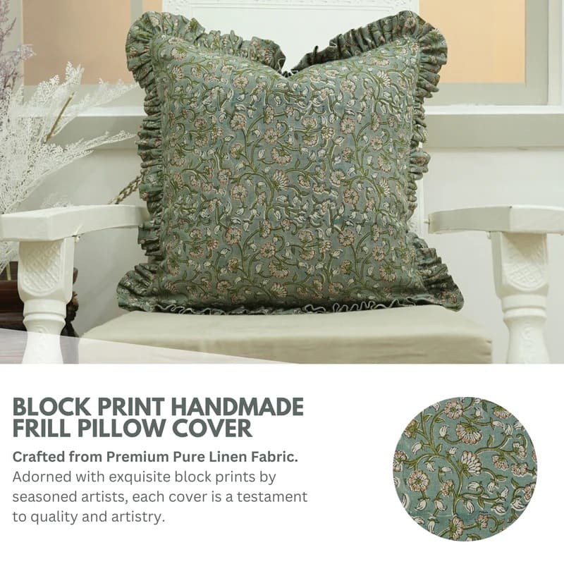 Traditional block print pillow cover for cozy interiors