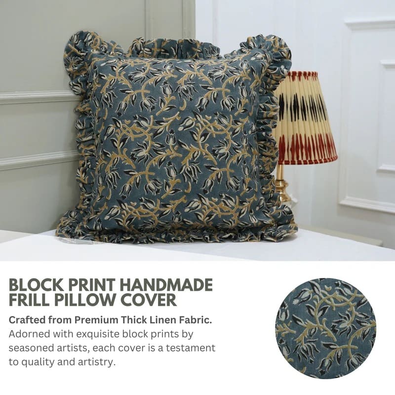 Artisan hand print pillow cover for stylish bedrooms