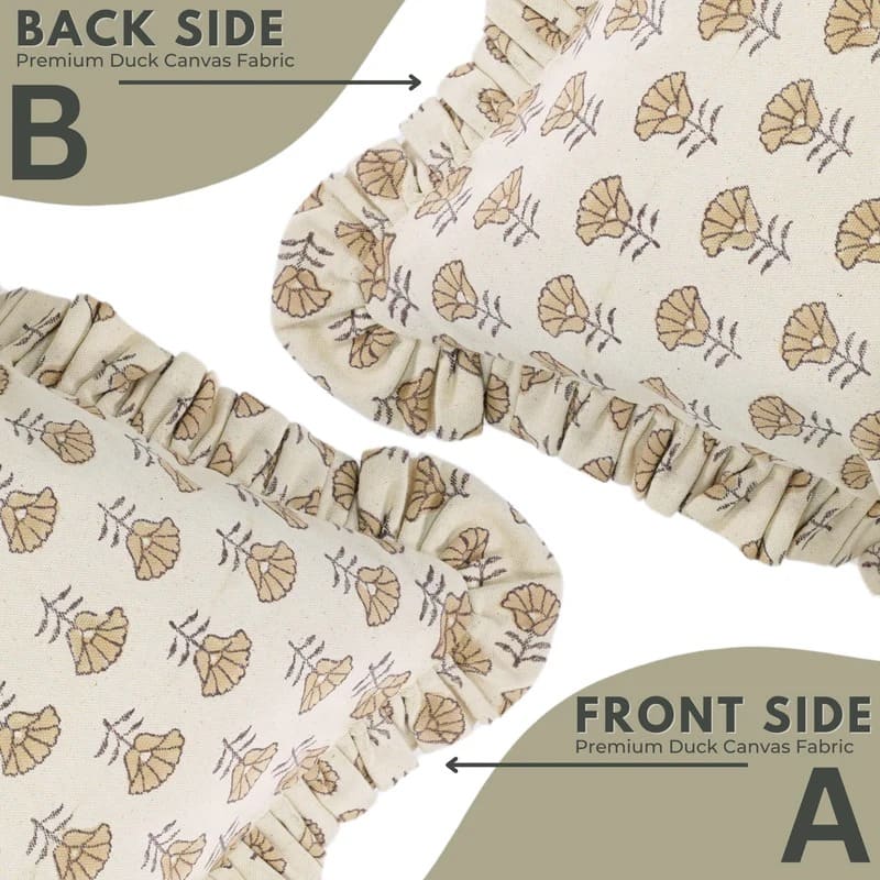 Decorative zipper pillow cover with frill