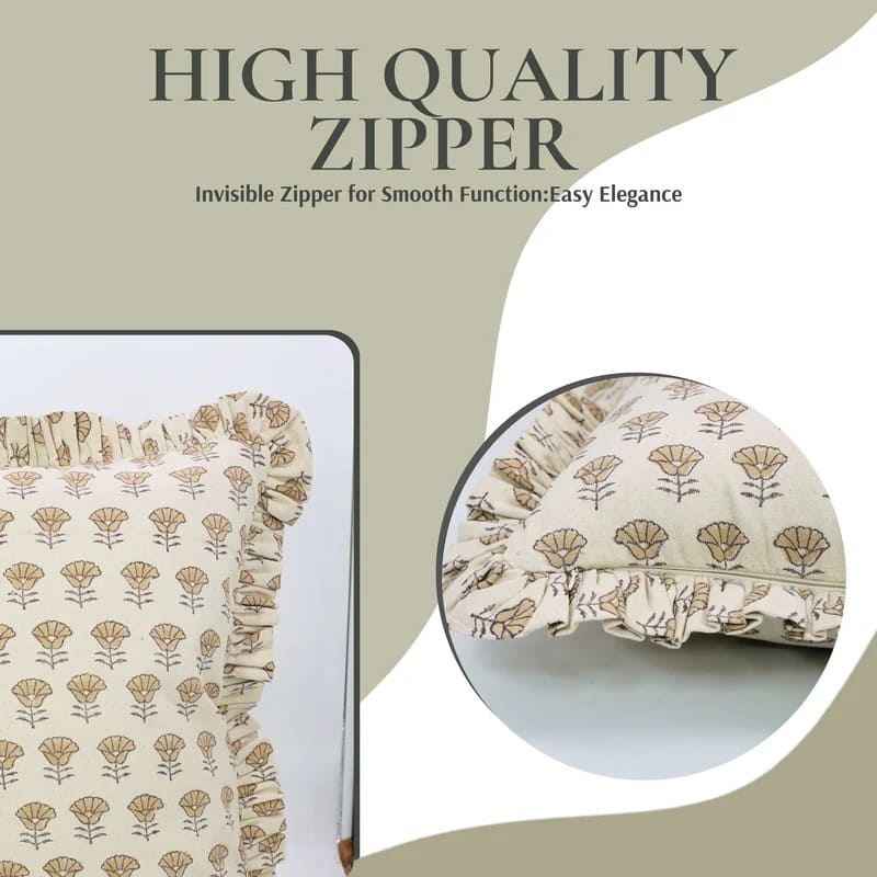 Zippered linen cushion cover