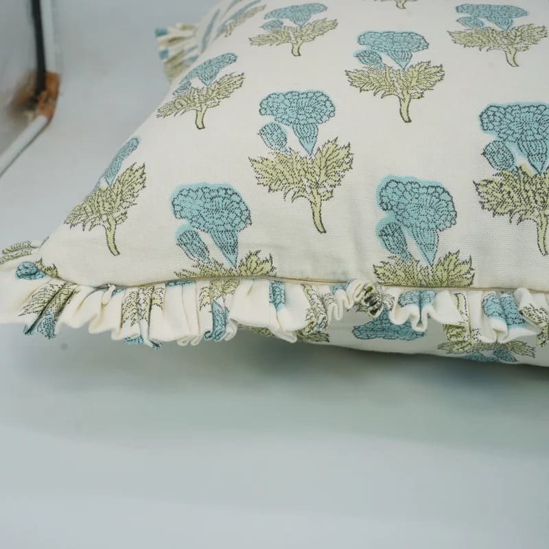 Indigo blockprint pillow cover