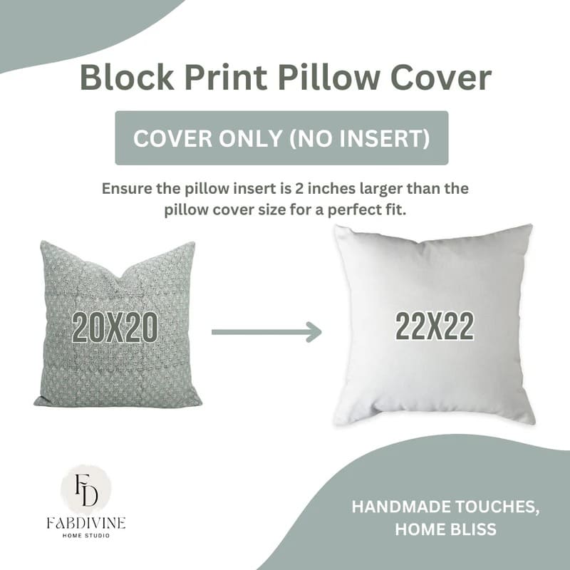 Block Printed Pure Linen Pillow Covers || Riva