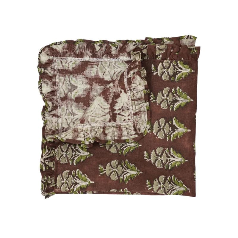 cotton block print napkins traditional table linen