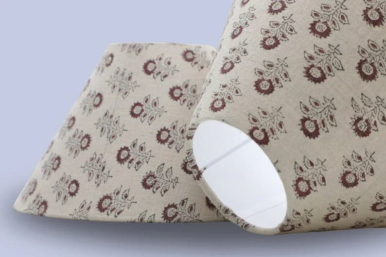 Floral hand print lampshade for cozy lighting