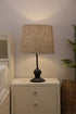 Hand print basket for farmhouse linen storage