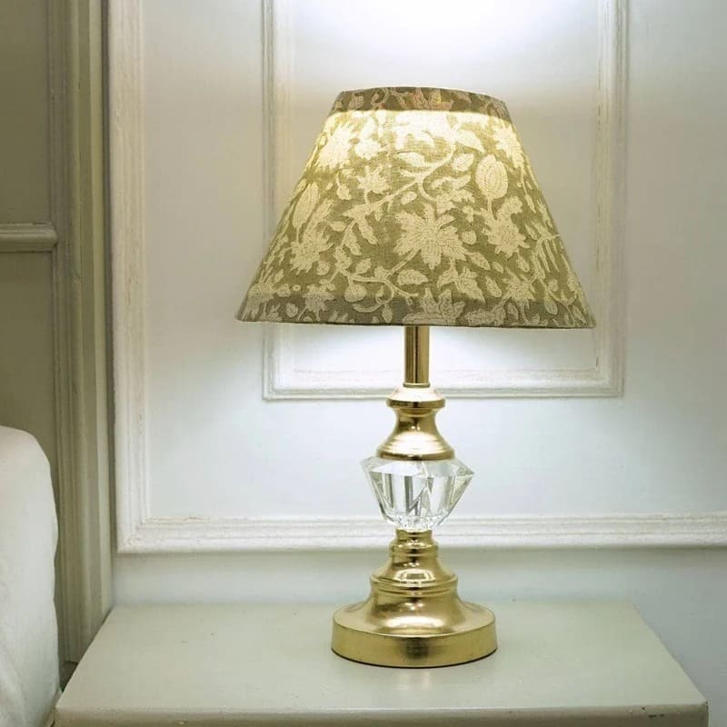 Custom size block printed linen lampshades