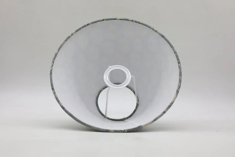 Fabric lampshade with printed linen pattern