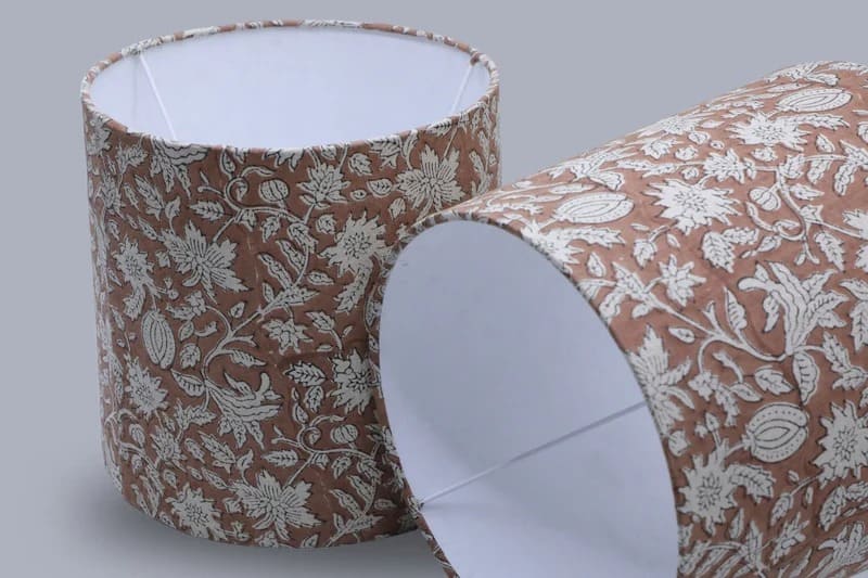 Indian hand print lampshade for table lamp