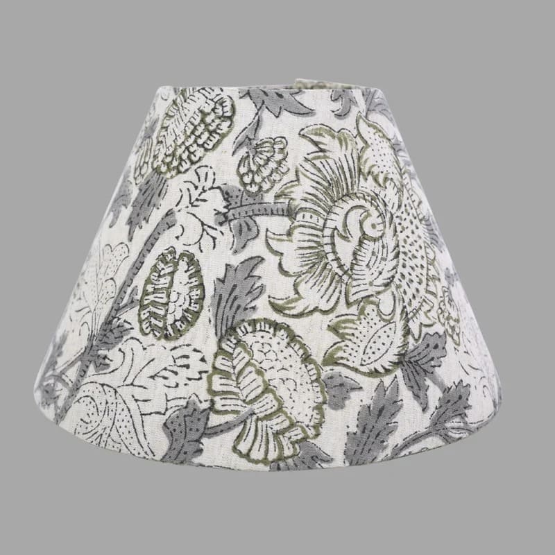 Artisan block print lampshade fabric shade