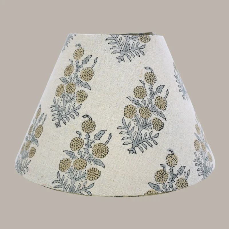 Artisan cotton lampshade hand block design