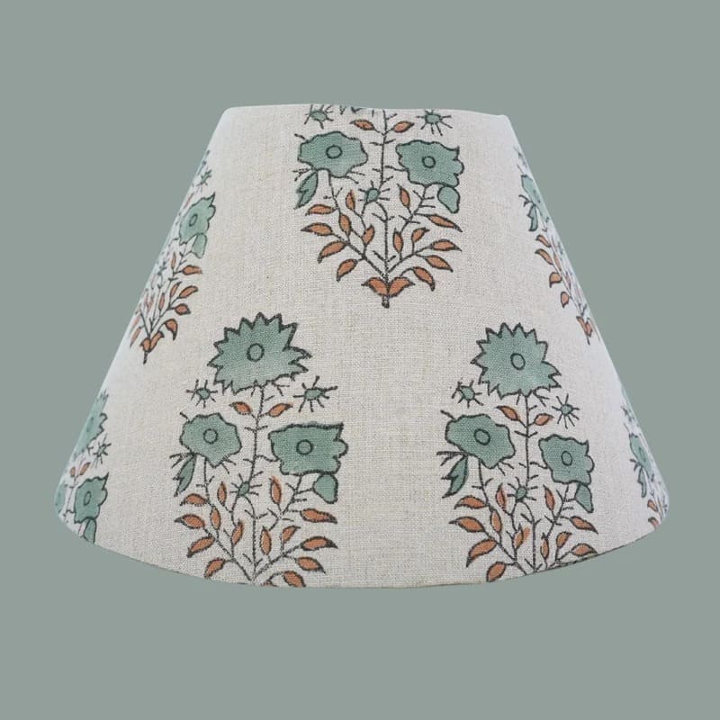 Decorative hand print lampshade artisan fabric